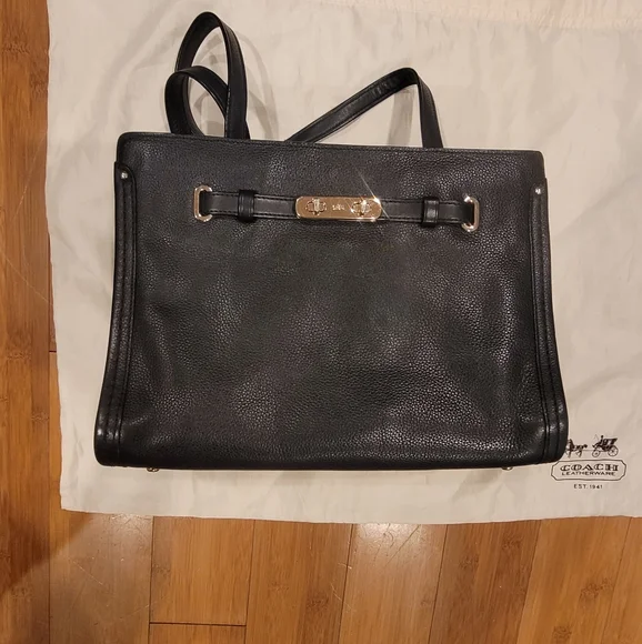 Coach Black Leather Satchel - Picture 1 of 12